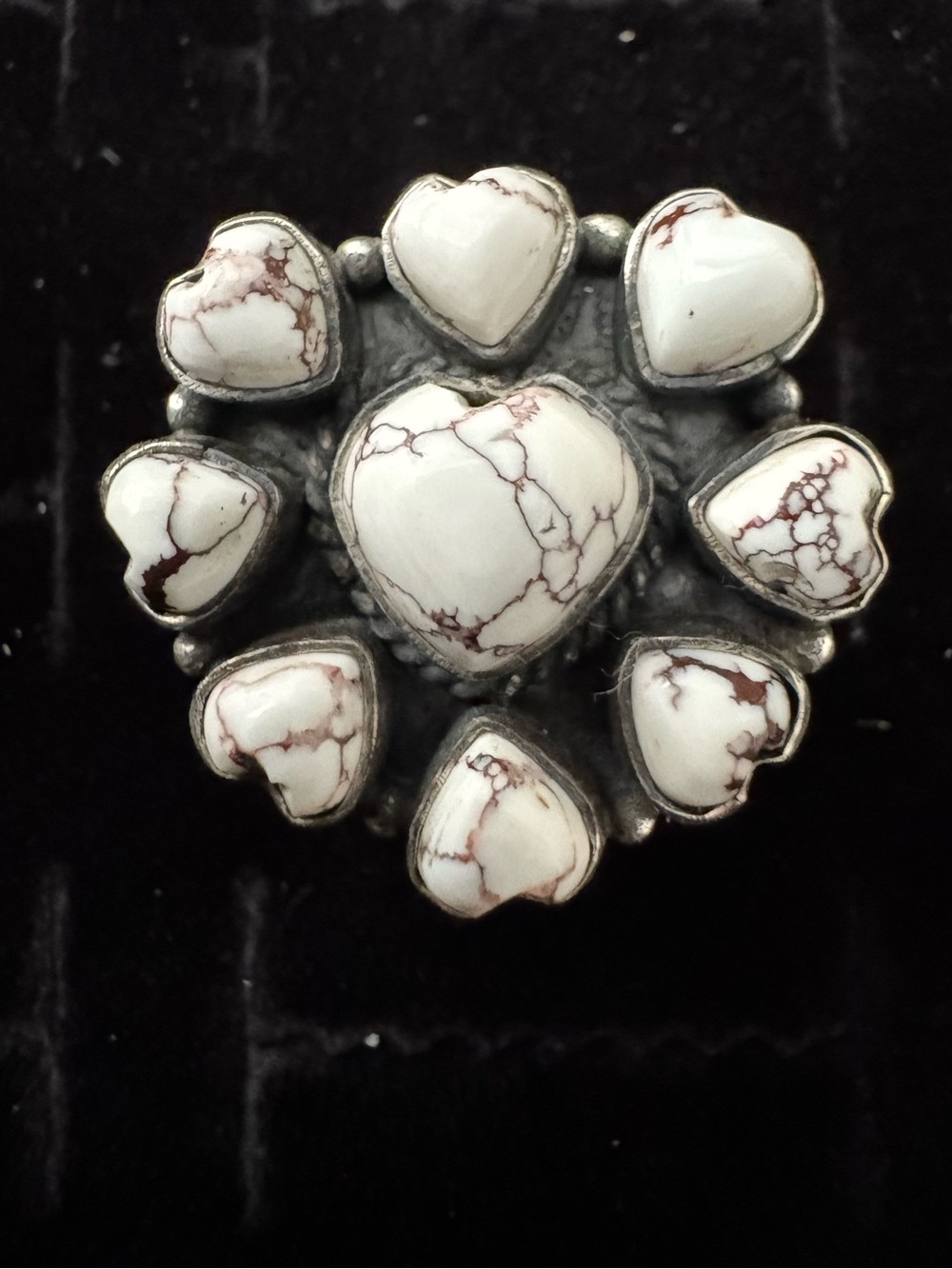 Sterling, silver Wild horse Heart Flower Ring - Women Jewelry size 8 NWT